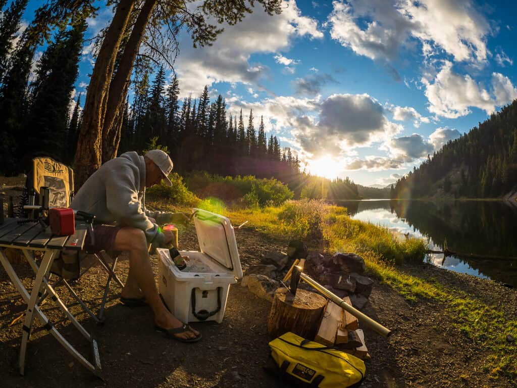 campsite near water
