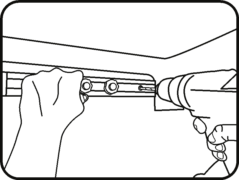 how to install box blind insulation, drilling holes using track as template