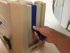 how to install cooler handle, prep with tape