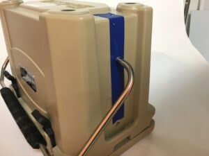 how to install cooler handle, slide handle down cooler avoiding tape