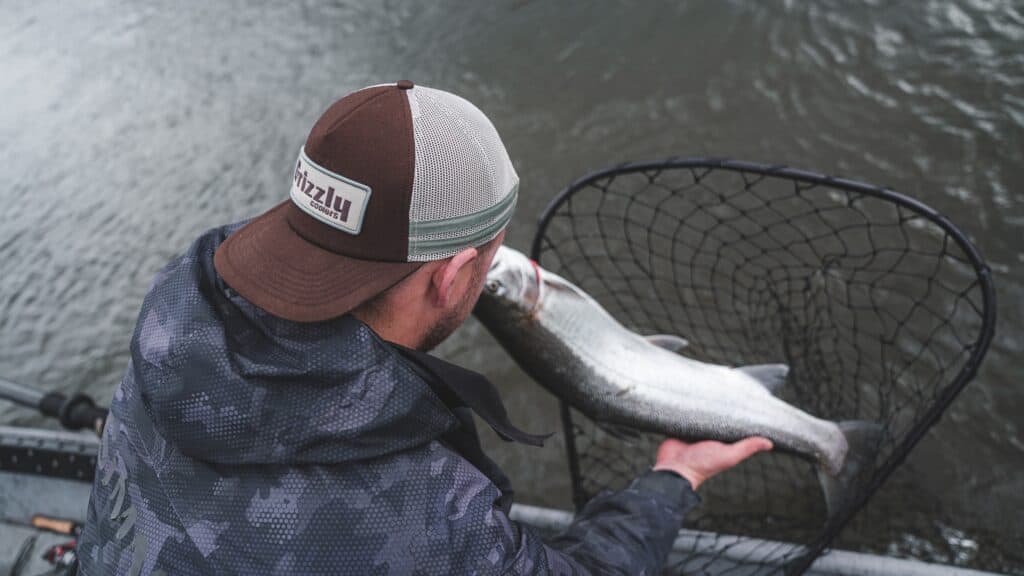 steelhead fishing in Michigan with grizzly coolers