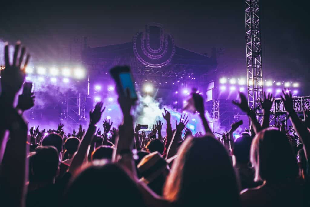 music festival at night time